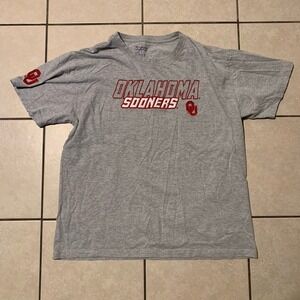 Champion Oklahoma Sooners Men's Large Gray Short Sleeve Graphic T-Shirt